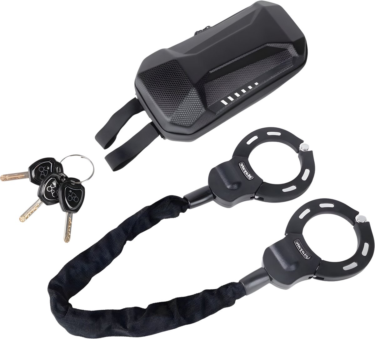 Scooterslot – Voor elektrische scooters, fietsen en motorfietsen – Kettingslot, soepel in gebruik – Lengte: 90 cm, kleur: Black