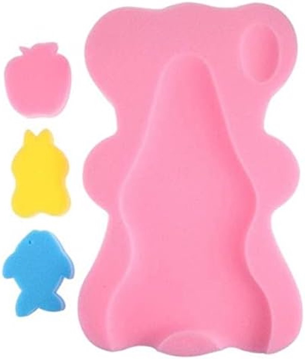 Baby Douche Zitting - Badmat Baby - Baby Baden - Zacht Schuim - 50.5cm x 31cm - Roze