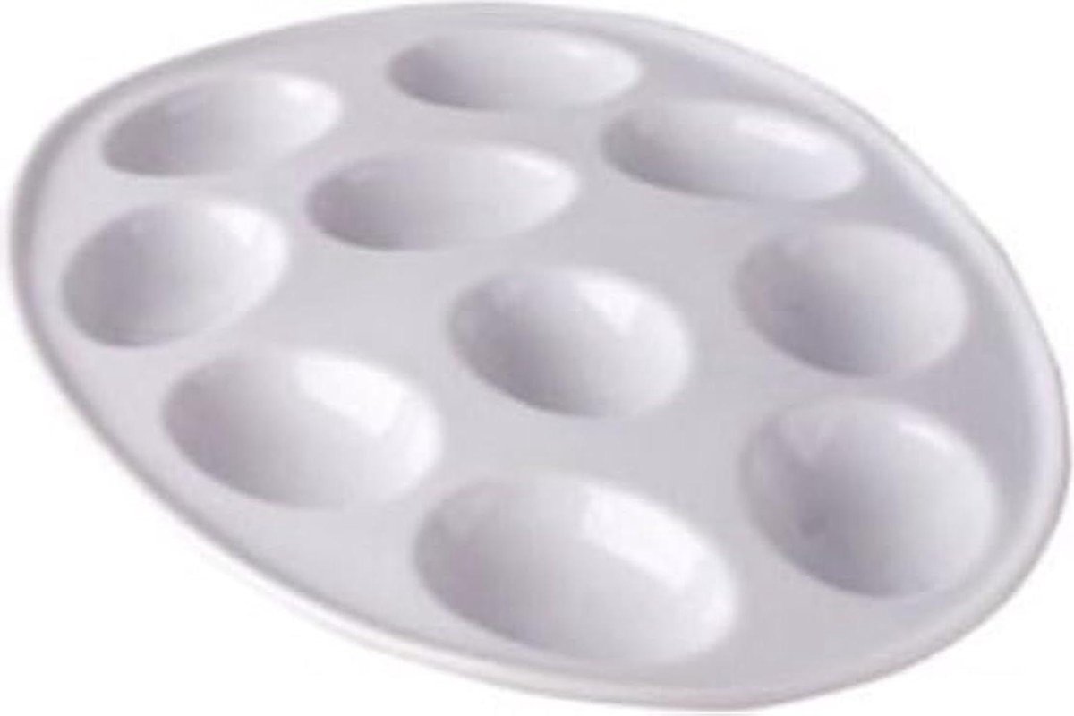 Eierschaal - Eierhouder - Ontbijt serveren - Vaatwasserbestendig - 10 eieren - Wit