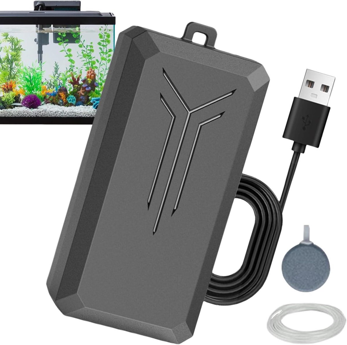 Vis Luchtpomp - Zuurstofpomp Aquarium - Aquarium Beluchten - Fluisterstille Werking - 3L/min - Zwart