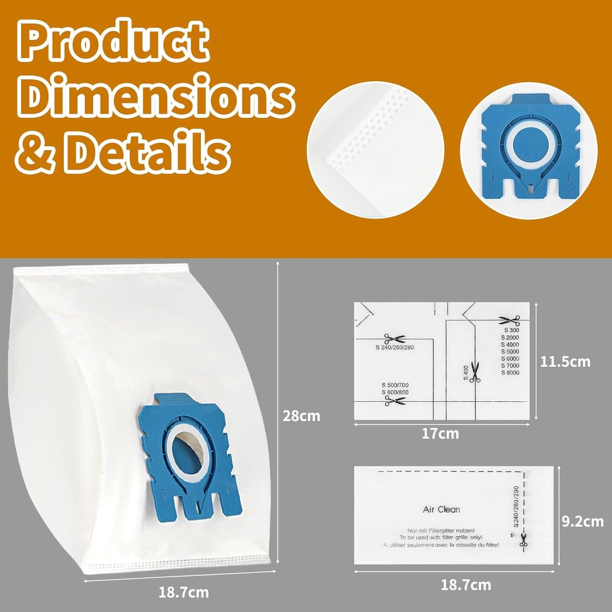 Stofzuigerzakken GN - 3D Efficiency - Compleet voor Miele C3/C2/S2/S4/S5/S6/S8 - Inclusief afvoerluchtfilter - SnelShoppen