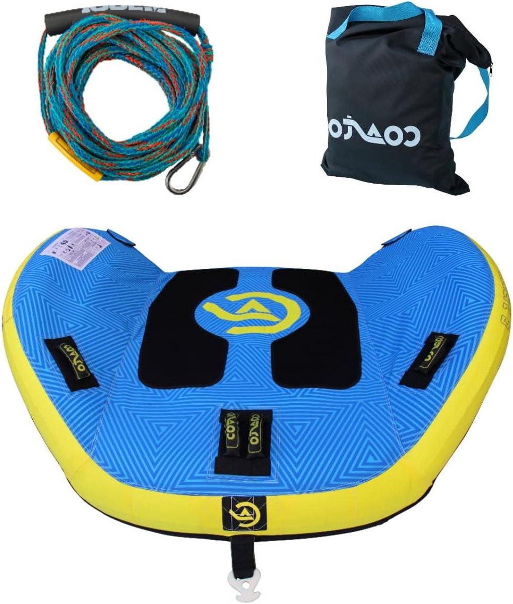 Trekband Watersport - Opblaasbare Tube - Waterskiën en Wakeboarden - Versterkte Naadconstructie - 2 Personen - Blauw