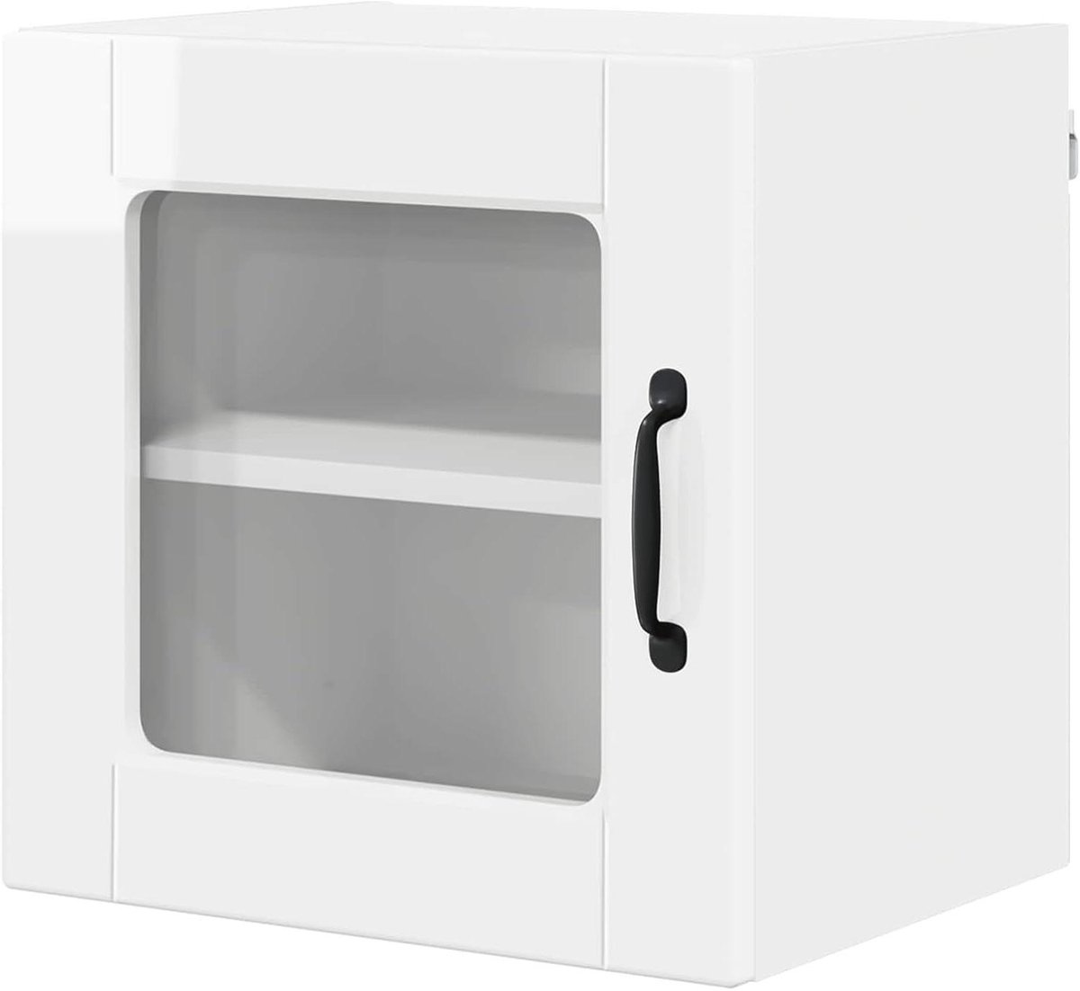 Keukenkast Hoogglans - Wandkast Keuken - Keuken Opbergen - Ruimtebesparend Ontwerp - 40 x 31 x 40 cm - Wit
