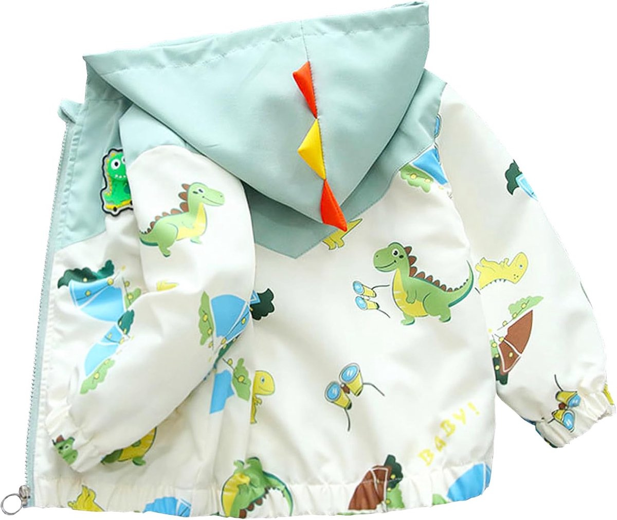 Windjack met capuchon voor kinderen, met opdruk voor lente en herfst