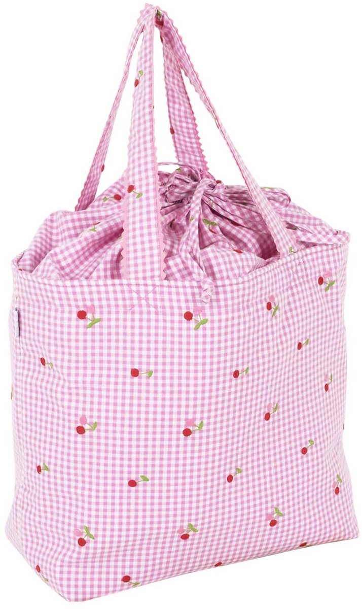 Hobby Gift Creatieve Hobby tas (L): trekkoord: geborduurde kersen: 18 x 32 x 34 cm