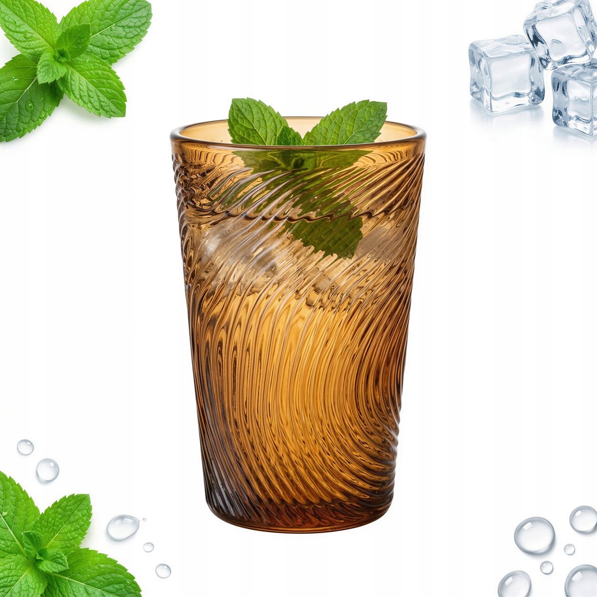 Brune ARBRE glas 300 ml - Uniek Houtnerf Design