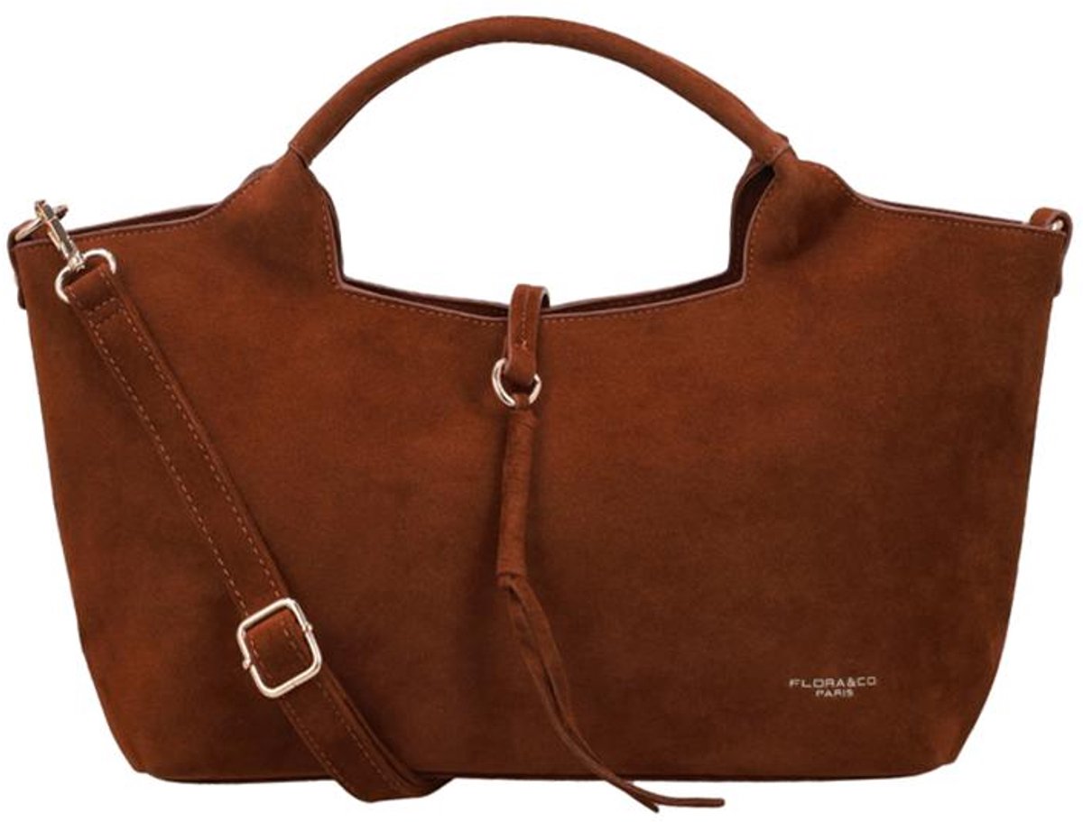 Flora & Co Kleo Medium Handtas Dames - Imitatiesuède - Licht Bruin