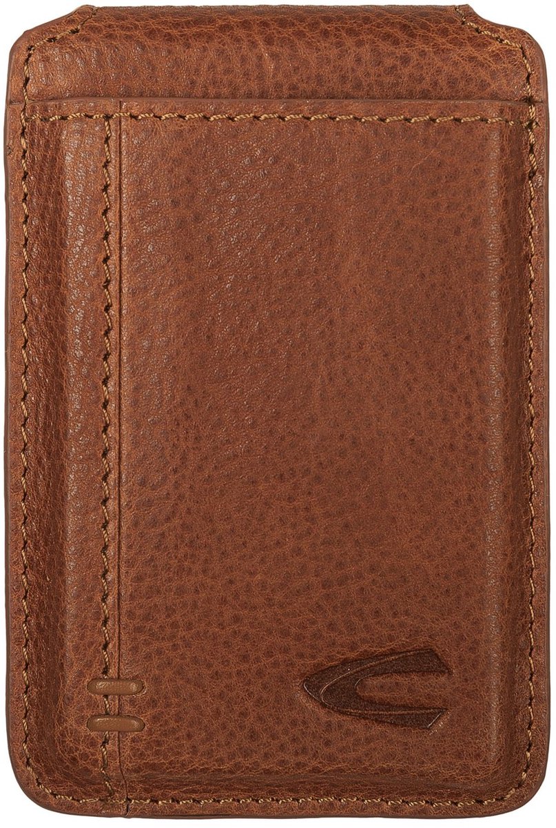 camel active Leren kaarthoes Thunder Magnetic Flip Wallet Cognac bruine