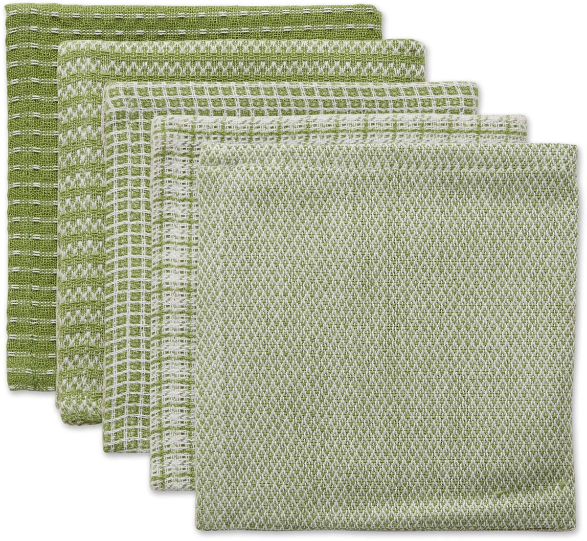 Vaatdoek Set, Katoen, Antiek Groen, 12x12