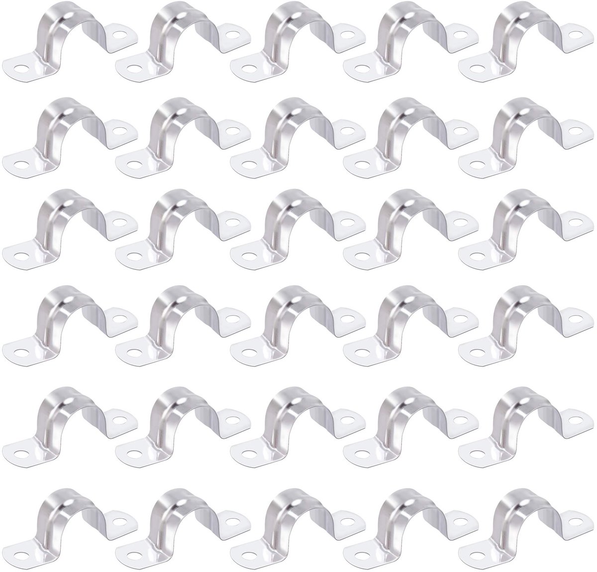 304 Rvs U Type Pijp Clip 20mm Twee Gat Buis Riem Spanning Clips Bevestigingshouder 30 Stuks