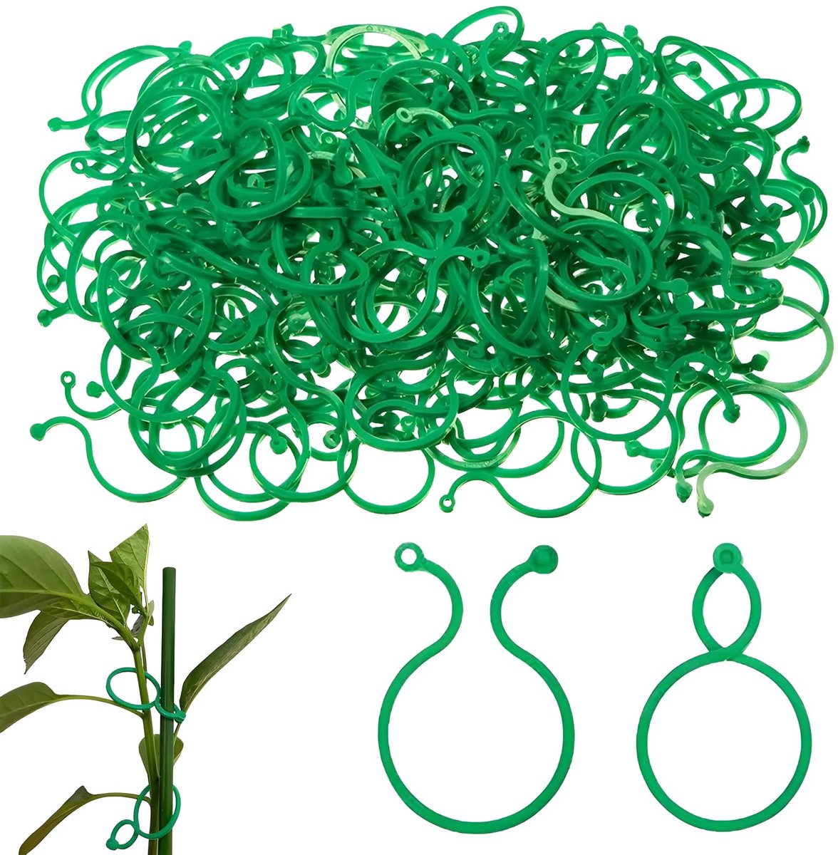 Bevestigingshaken voor planten en schroeven, herbruikbare houders voor groenten, tomaten en bloemen, robuuste tuinaccessoires, groen