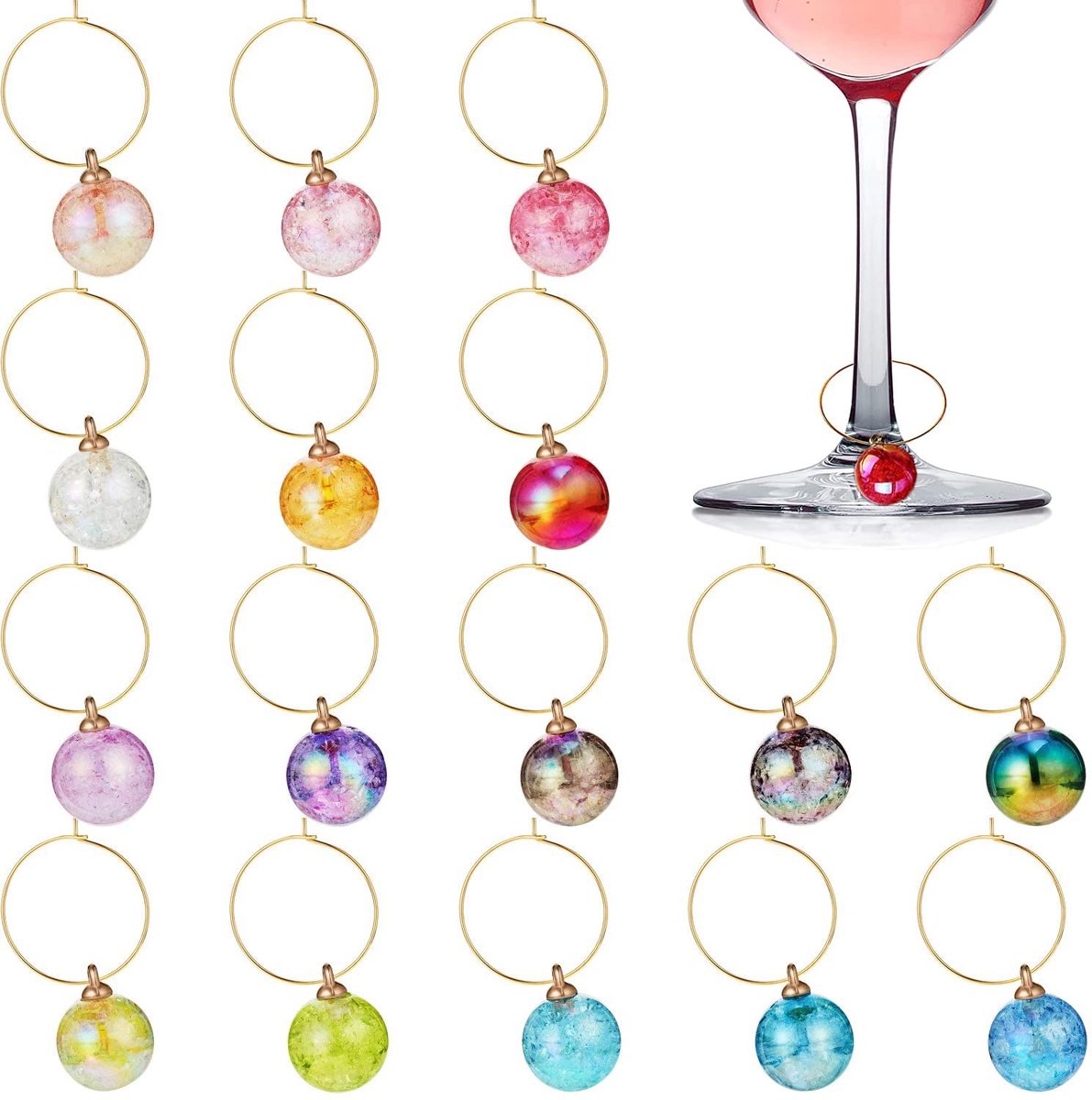 Wijnglas hanger bedels glas identificatie, drankmarkeringen glasmarkering glasmarkering drankmarkeerder feestdecoratie voor wijn vrijgezellenfeest favorieten decoraties