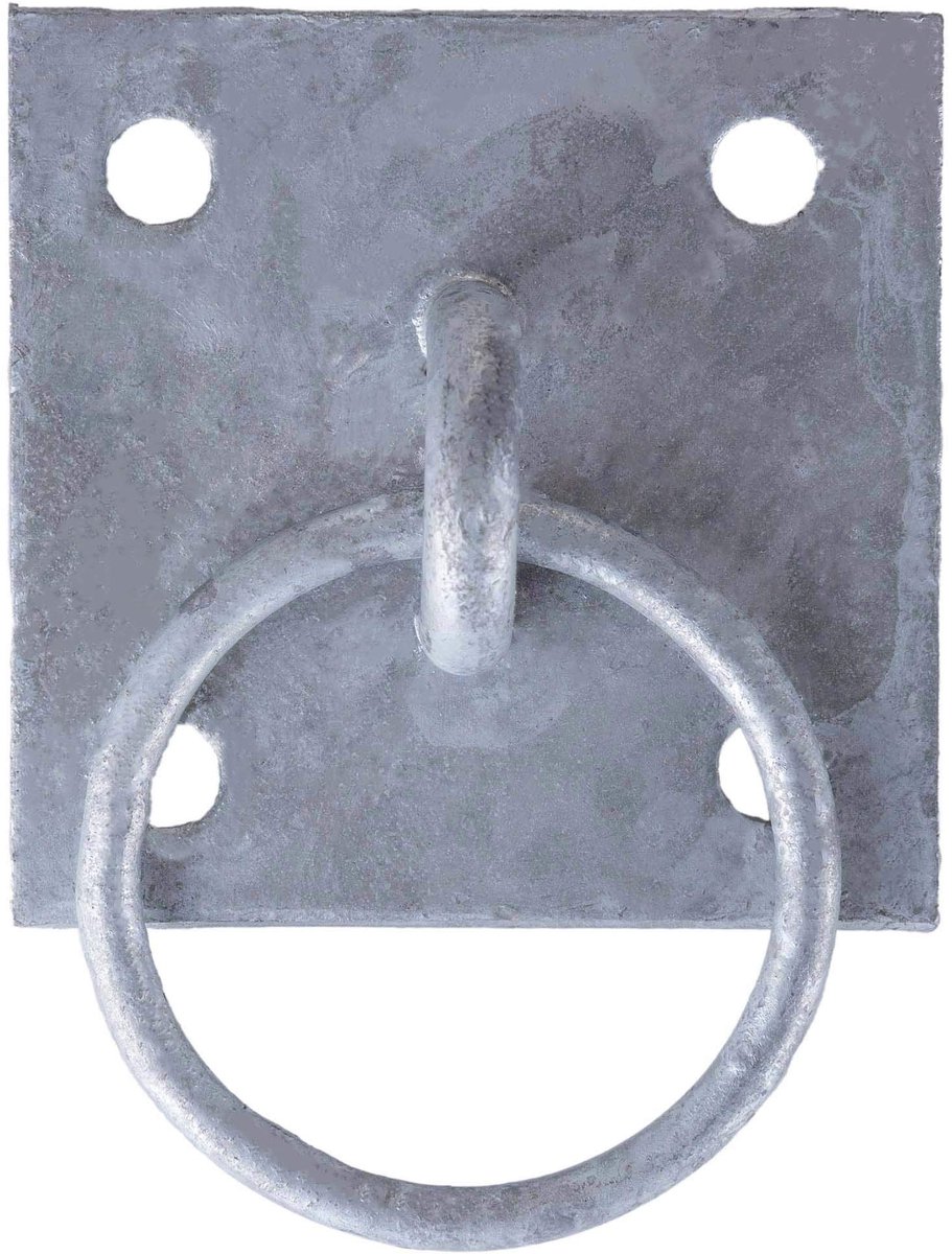 2 x bevestigingsring Ø 68 mm met vierkante oogplaat 100 x 100 mm vuurverzinkt