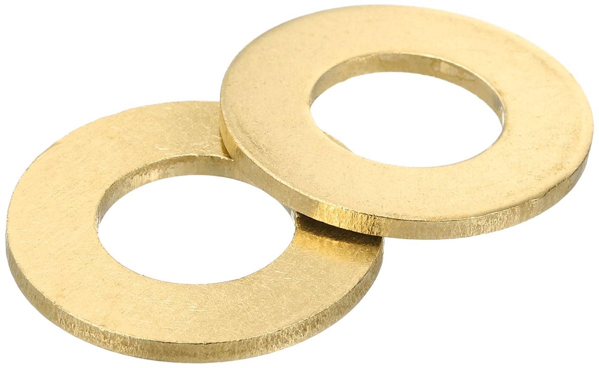 Platte sluitringen, 10 stuks platte afdichtringen van messing, 28 mm OD 2 mm dikke ring afdichting metaal voor schroeven moeren