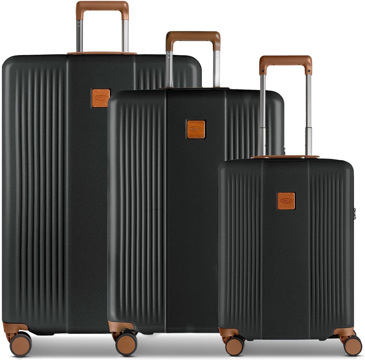 Bric's Ferrara 4 wielen Kofferset 3-delig met uitbreidingsplooi - Harde bagage - TSA slot - black