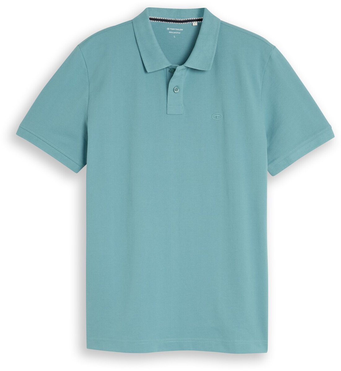 Tom Tailor - Piqué-poloshirt met geborduurd logo - Maat S - Mineral Stone Blue