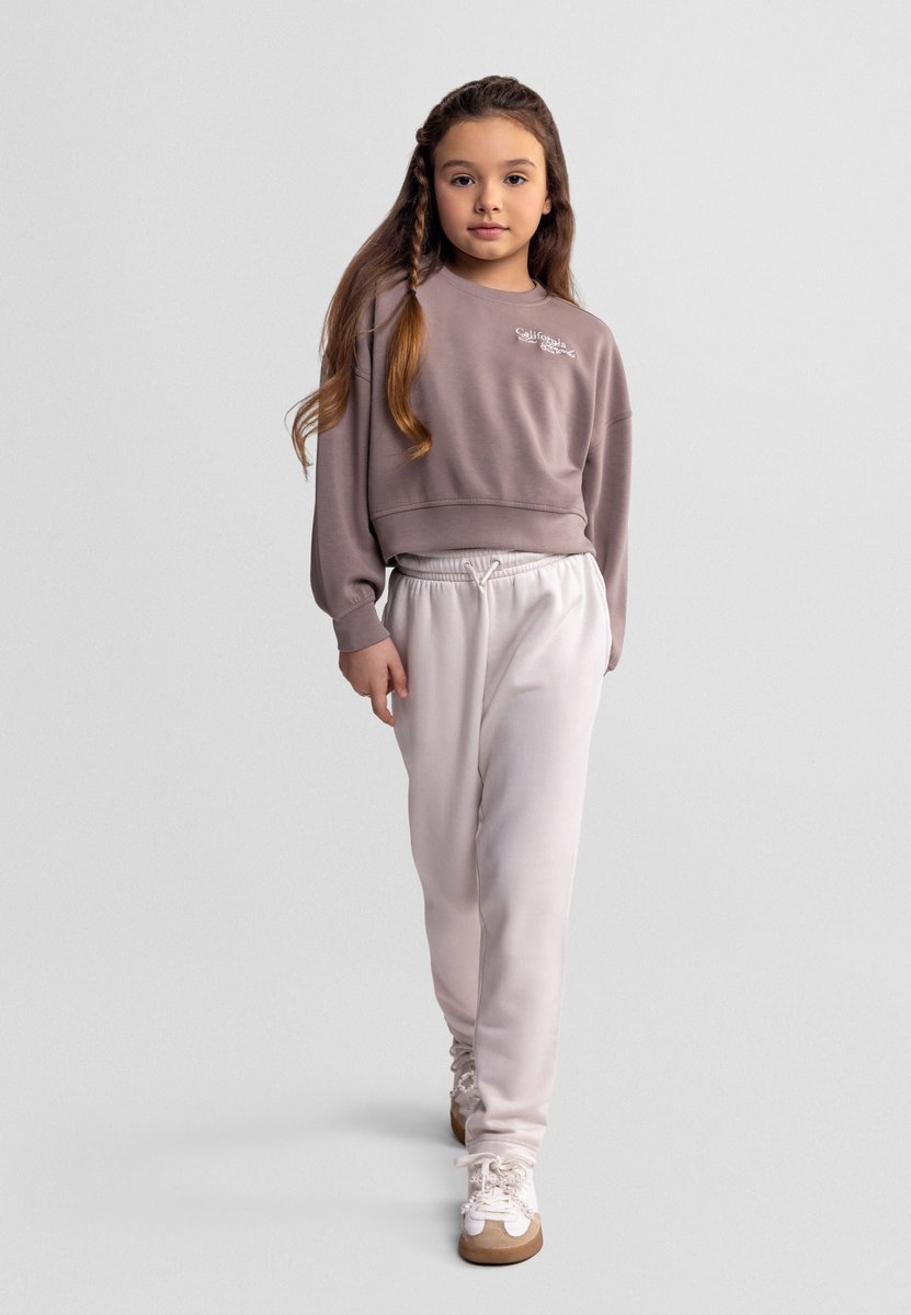 Minoti sweater meisjes met borduursel - viscose - bruin