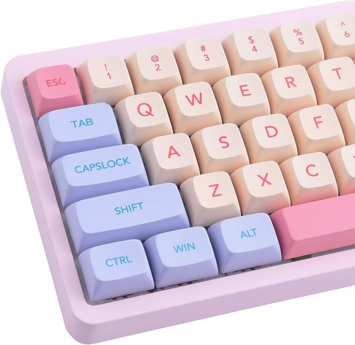 139 toetsen XDA-profiel PBT-toetsdoppen, afgerond, concaaf oppervlak, gesublimeerde hitte, geel, mechanische toetsenbordtoetsenset voor 61%/64%/68%/75%/82%/84%/87%/96%/98%/100%/104%/108%