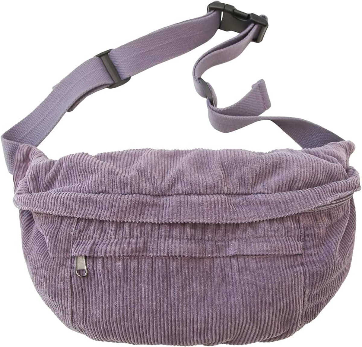 Heuptas voor dames en heren, corduroy, groot, crossbody bag, borsttas, heuptas, schoudertas voor reizen, school, werk en dagelijks gebruik, geschenken, lila, 42 x 12 x 24 cm, Mode en vrije tijd