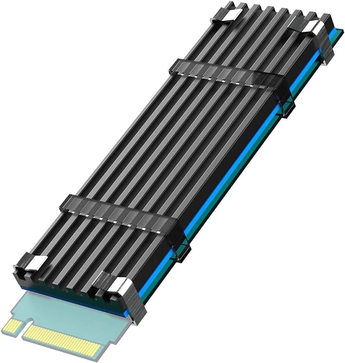 M.2-koellichaam kits met thermisch kussen voor 2280 M.2 SSD, geschikt voor installatie in desktop-pc/PS5/PS5 Slim, 22 x 70 x 3 mm aluminium behuizing