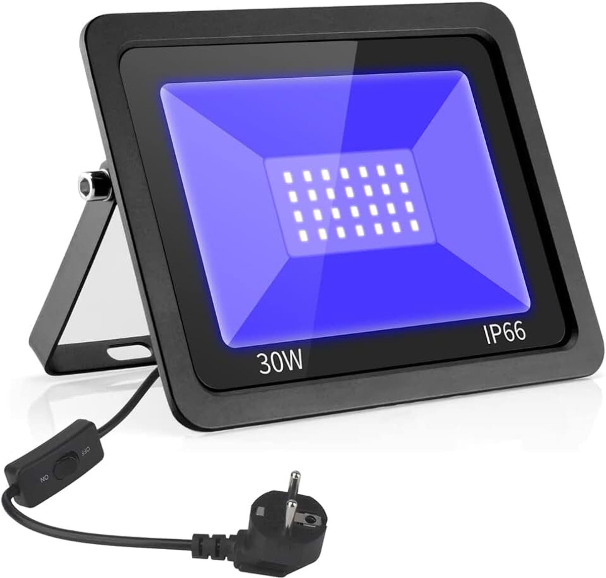 30 W LED blacklight straalr Eleganted IP66 waterdicht 365 nm golflengte lamp, UV schijnwerper voor neonkleuren, UVA koplampen party, podium