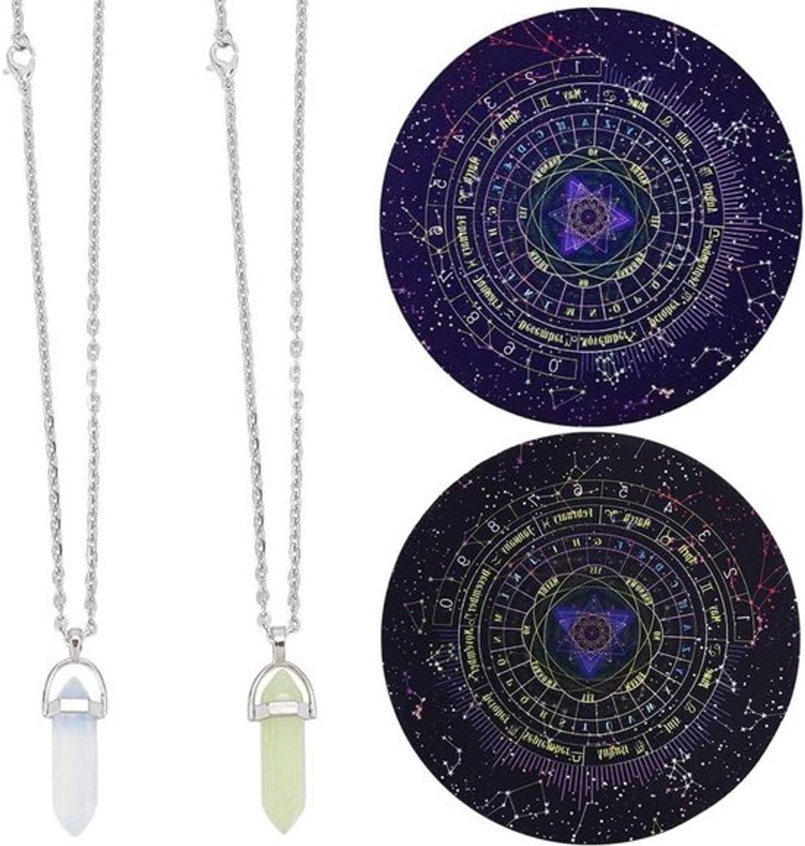 - Slingermatten - Wichelroedelroede - Astrologie - Hemelse - Pads - Rubber - Altaarslinger - Mat - Boho - Matten - DIY - Hangers - Tafelkleed - Metafysisch - Prikbord - 2 stuks - Geschikt voor - Kleur of model