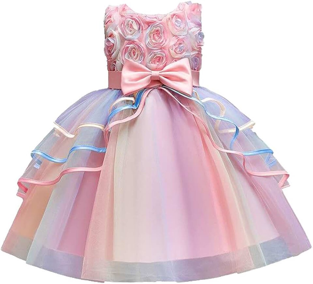 Meisjesjurk prinses lange jurk tule pailletten bloem meisjes feestjurk bruiloft bruidsmeisje jurk jurken voor kind