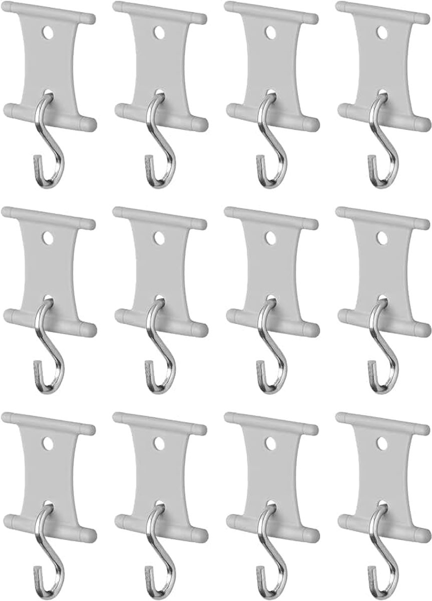 12 Stück Aufhänger mit S-Haken für Kederschiene Markisenhaken Vorzelt-Kleiderbügel 5/6mm und 7/8mm