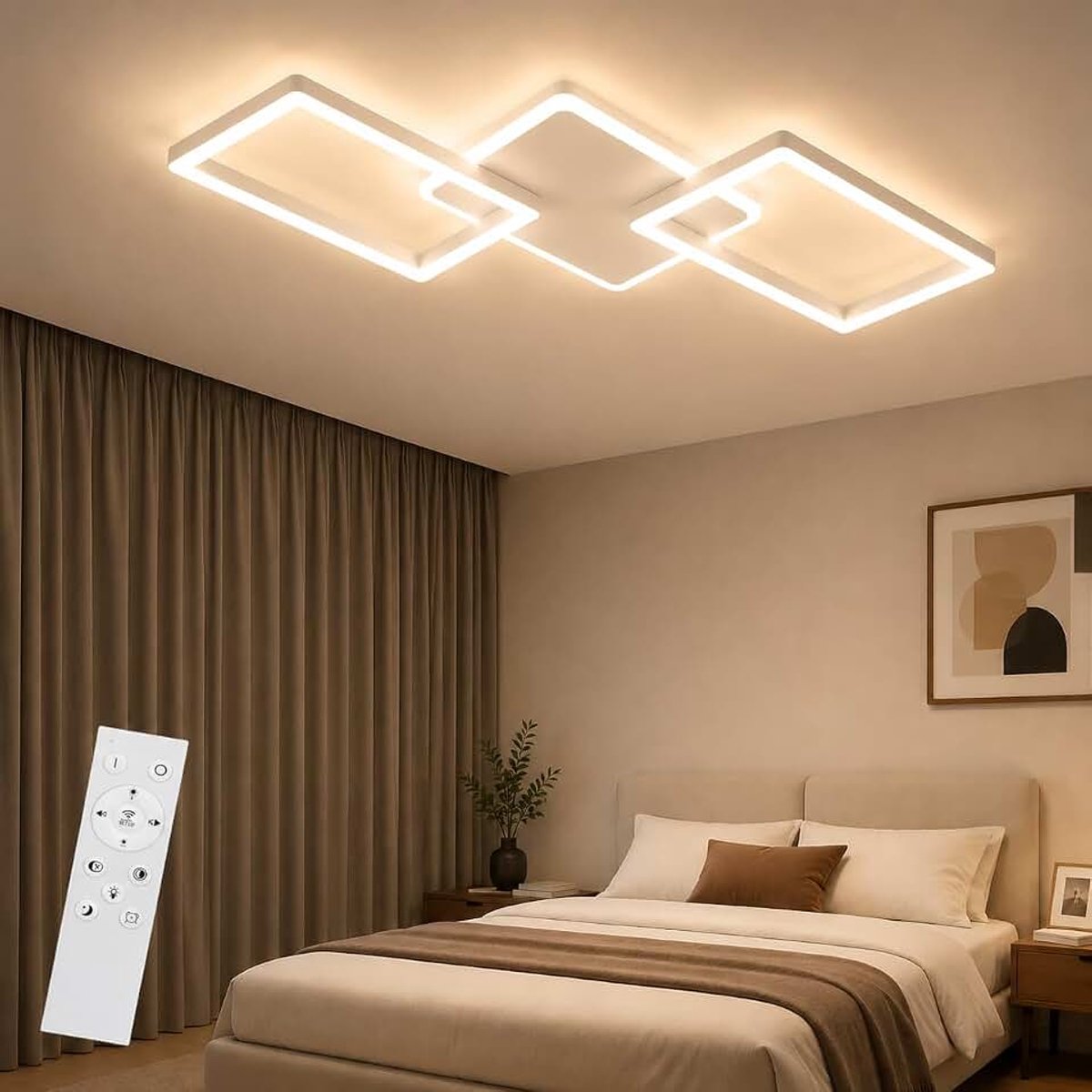 LED Dimbare Zaal 48W Massachusetts Institute of Technology Modernes Quadratches Ontwerp Wit Metaal Dimbare Zaal Kids Room