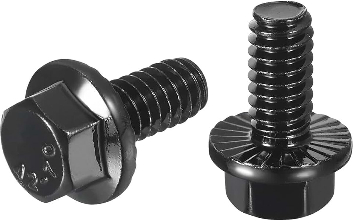15 stuks 1/4 20 x 1/2" zeskantschroeven met flenskop, 304 roestvrij stalen zeskantschroeven, zeskantige aandrijfschroeven, 5,8 klasse voor machineindustrie, huishoudelijke apparaten, zwart