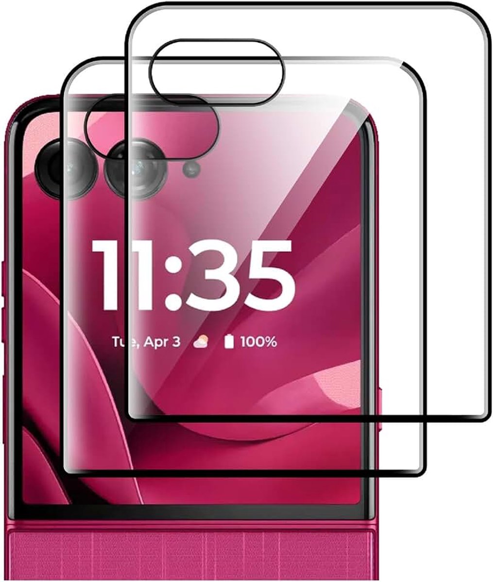 2 stuks gehard glas, compatibel met Motorola RAZR 60 Ultra, glas met hoge doorlaatbaarheid, krasbestendig, compatibele beschermhoes, displaybeschermfolie voor Motorola RAZR 60 Ultra