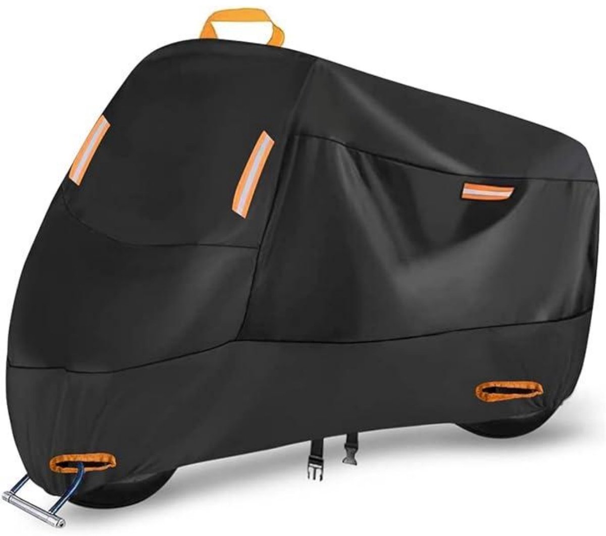 GELLDG Motorafdekking - Motorhoes - 230x75x125cm - Waterdicht en UV-bestendig met Reflectiestrips - Geschikt voor Binnen en Buiten Gebruik - Gemaakt van Duurzaam Doek