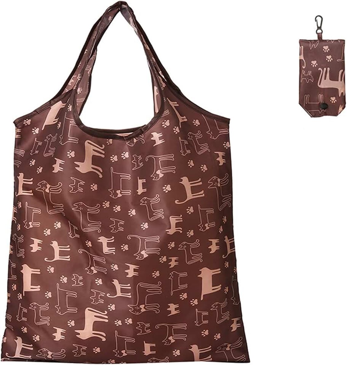 Herbruikbare opvouwbare tas met schattige kattenprint, ruimtebesparende boodschappentas voor dagelijks gebruik, voor boodschappen, boetieken, strandvakantie en als reisgenoot