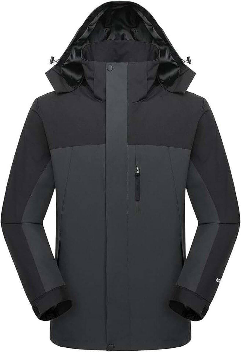 Waterdichte outdoorjas voor heren, ademend, lichtgewicht, winddicht, wandeljas, dagelijkse kleding, casual jas, werkjas met capuchon