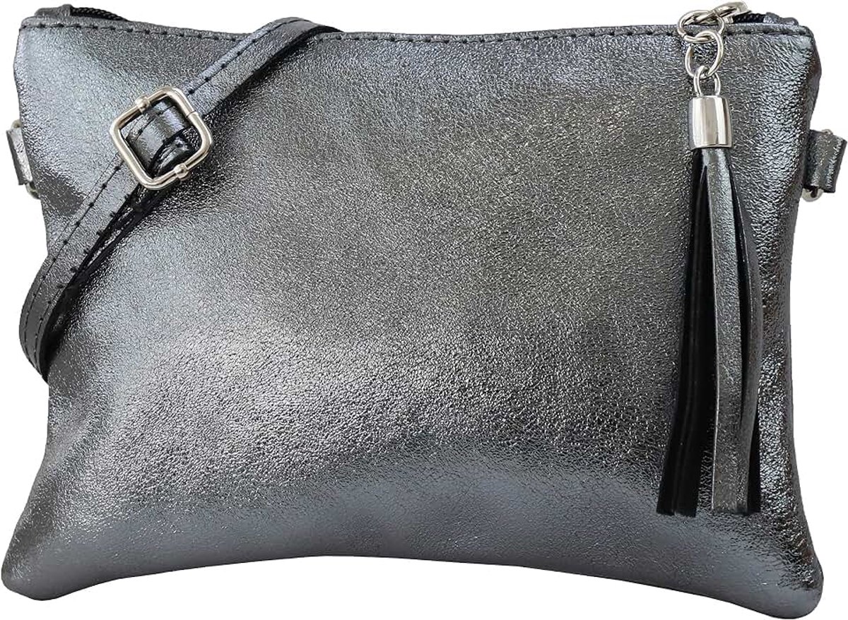 Leder Echt lederen schoudertas clutch kleine tas avondtas 22x15cm Anny G248