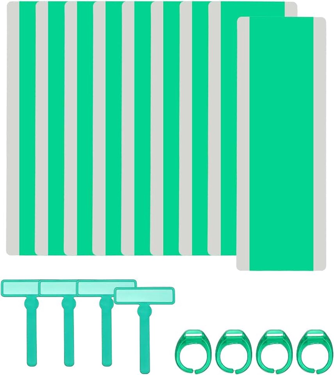 16 stuks dyslexie-leeshulpen, gekleurde overlay leestrackers, geleide leesstrips, bladwijzers met vingers voor leraren, groen