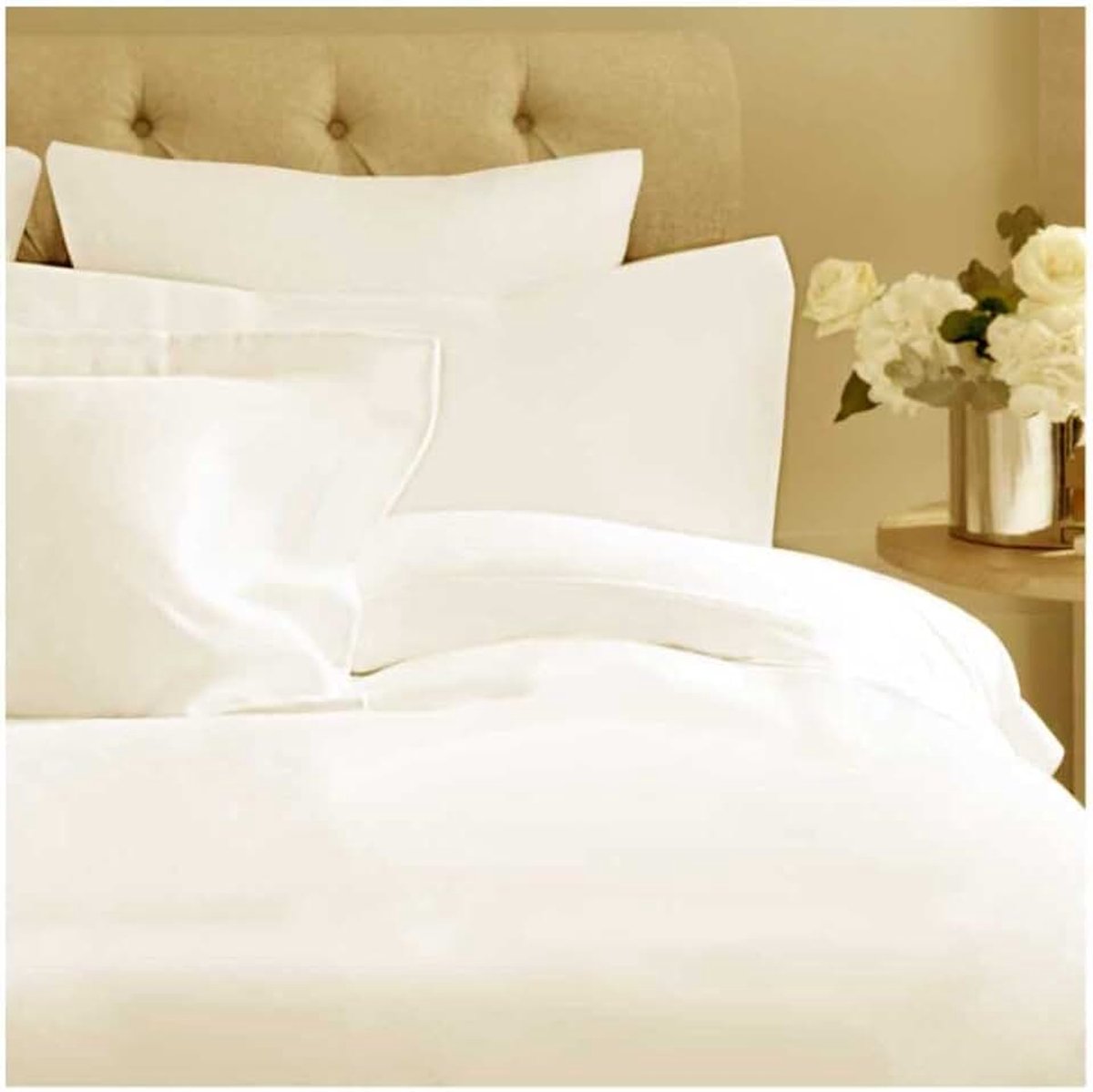 ARTean Katoenen beddengoedset, beige, 135 x 190/200, 100% biologisch katoen.