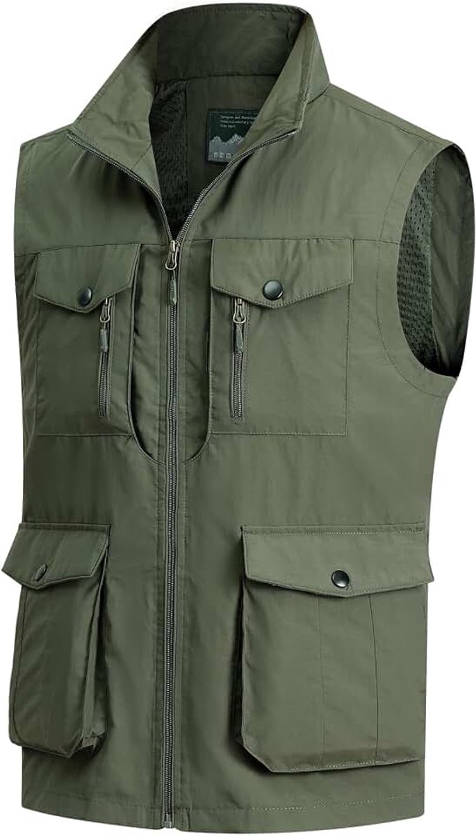 Gilets Sneldrogend Vissen Gilet Multi Pocket Cargo Utility Gilet Mouwloze Jas Ademend Fotografie Top