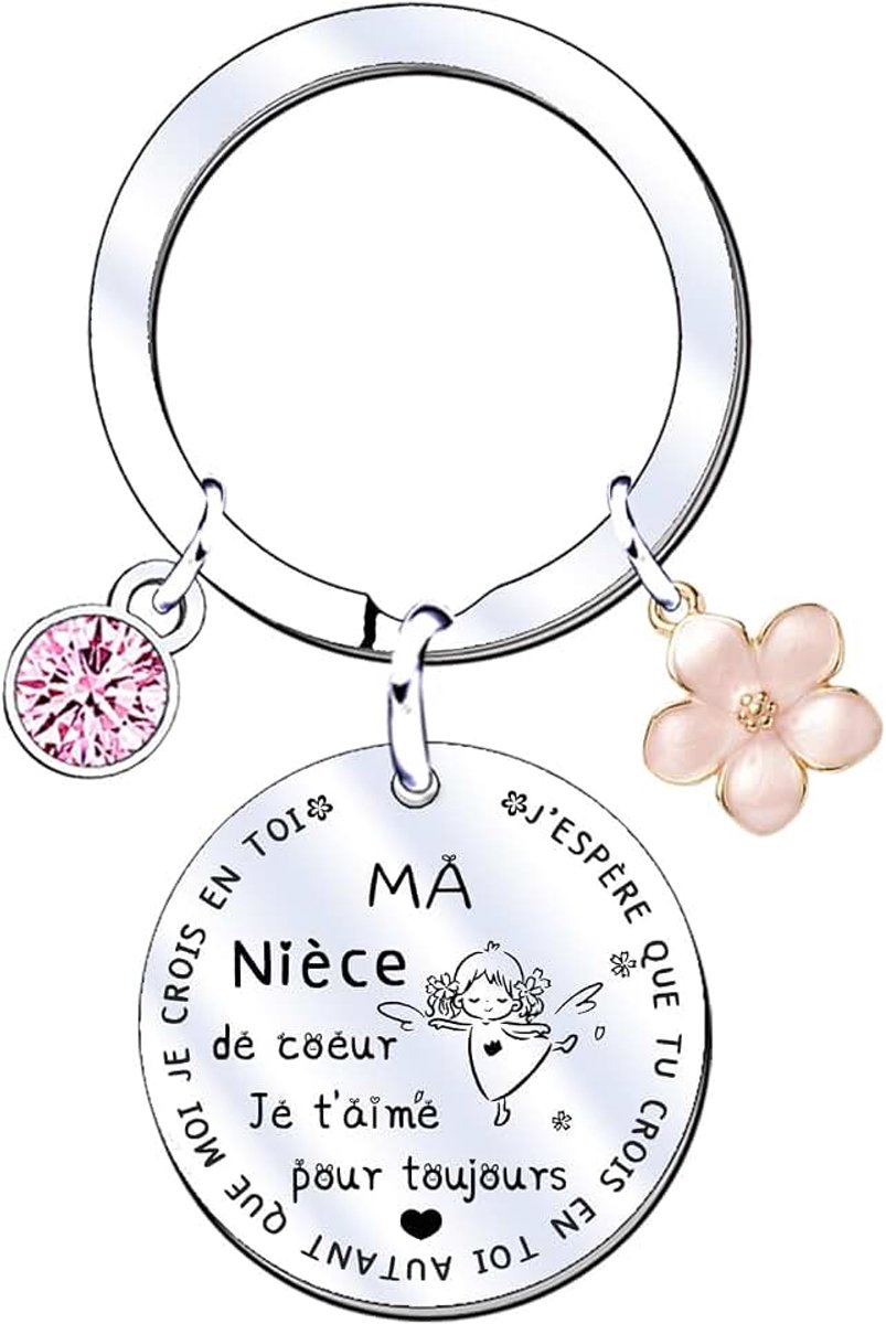 Kerstcadeaus voor nichtje sleutelhanger nichtje cadeau nichtje cadeau nichtje 18 jaar cadeau voor mijn nichtje cadeau geboorte nichtje cadeau voor nichtje cadeau verjaardag nichtje, 1, L