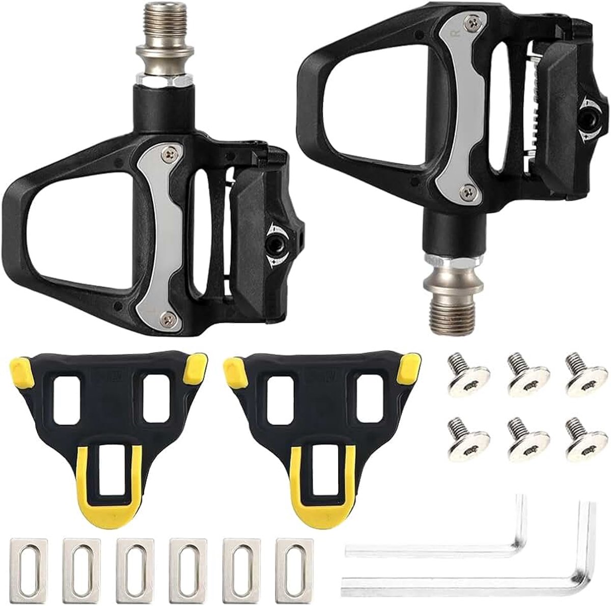 Pedalen voor racefiets, zelfborgend pedaal, aluminiumlegering, compatibel met SPD SL klikpedalen voor outdoor- en indoorfietsers