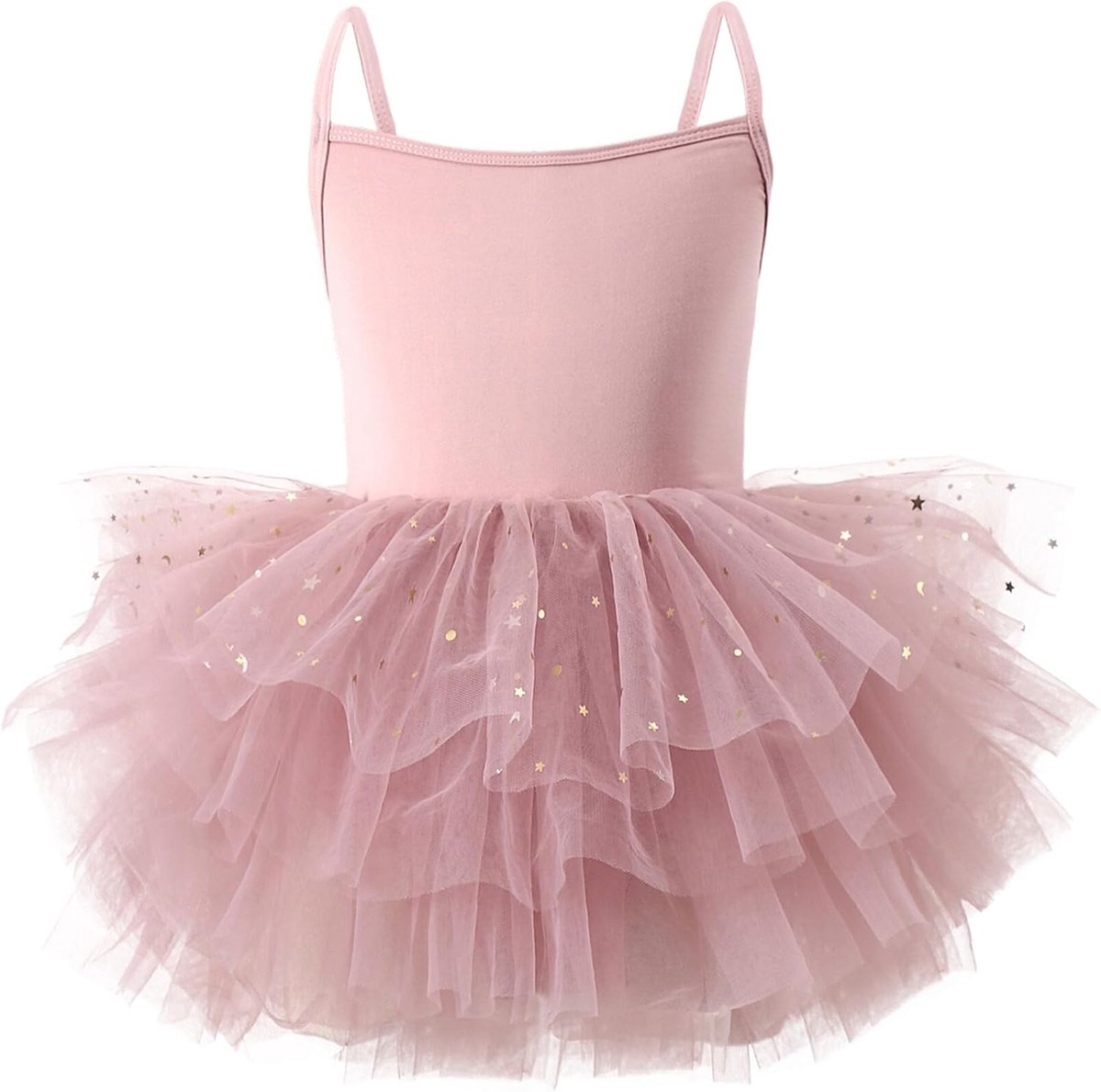 Tutu dansjurk, klassiek balletpakje voor kinderen, katoenen jersey, mouwloos (kruis met knoop), 1-8 jaar