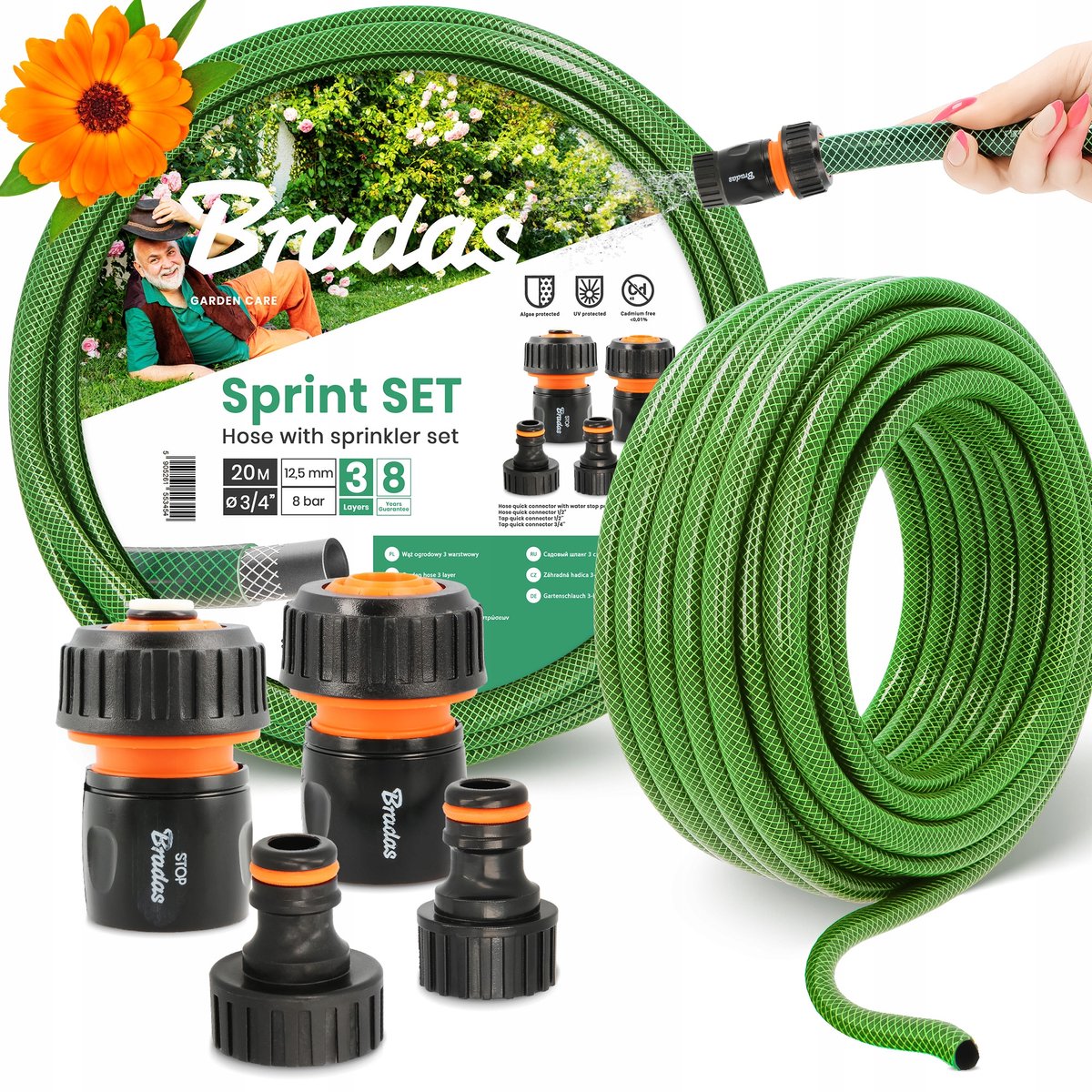 3-laags Tuinslang 20m 3/4" Groen - Flexibel & Duurzaam