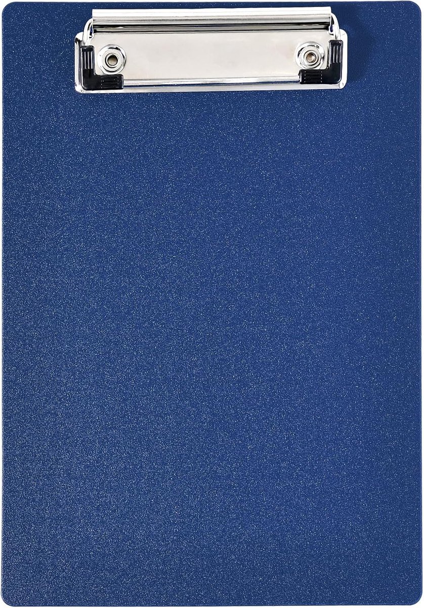 kunststof klembord met rubberen metalen klem, donkerblauw, duurzaam klembord, schrijfpapierhouder, memohouder, klein standaard klembord A5, 225 x 155 mm