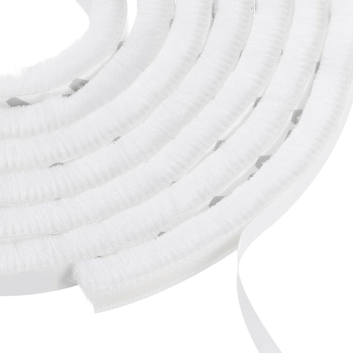 Pluche tochtstrip, zelfklevende tochtstrip borstel, pluizige deur tochtafdichtingsstrip, isolatie voor raam- en deurlijst, wit (4,88 m Lx9,5 mm Bx9,5 mm H)