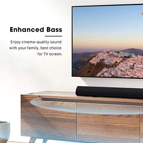 Draadloze Soundbar - Mini Luidspreker - Muziek Streamen - 3D Surround Geluid - 2.0 Kanalen - Zwart — afbeelding 2