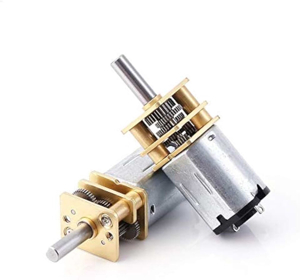 2 stuks Mini N20 metalen tandwielmotor DC 6V 100RPM | Voor doe-het-zelf motortjes, 3 mm D-as, zwarte kop met kabel