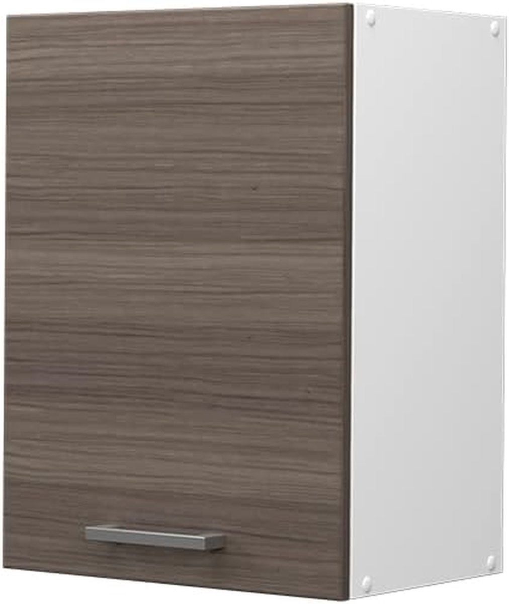Universele hangkast - Wandkast met deur - Hobby en bijkeuken - Onderhoudsvriendelijk materiaal - 45 cm breed - Grijs