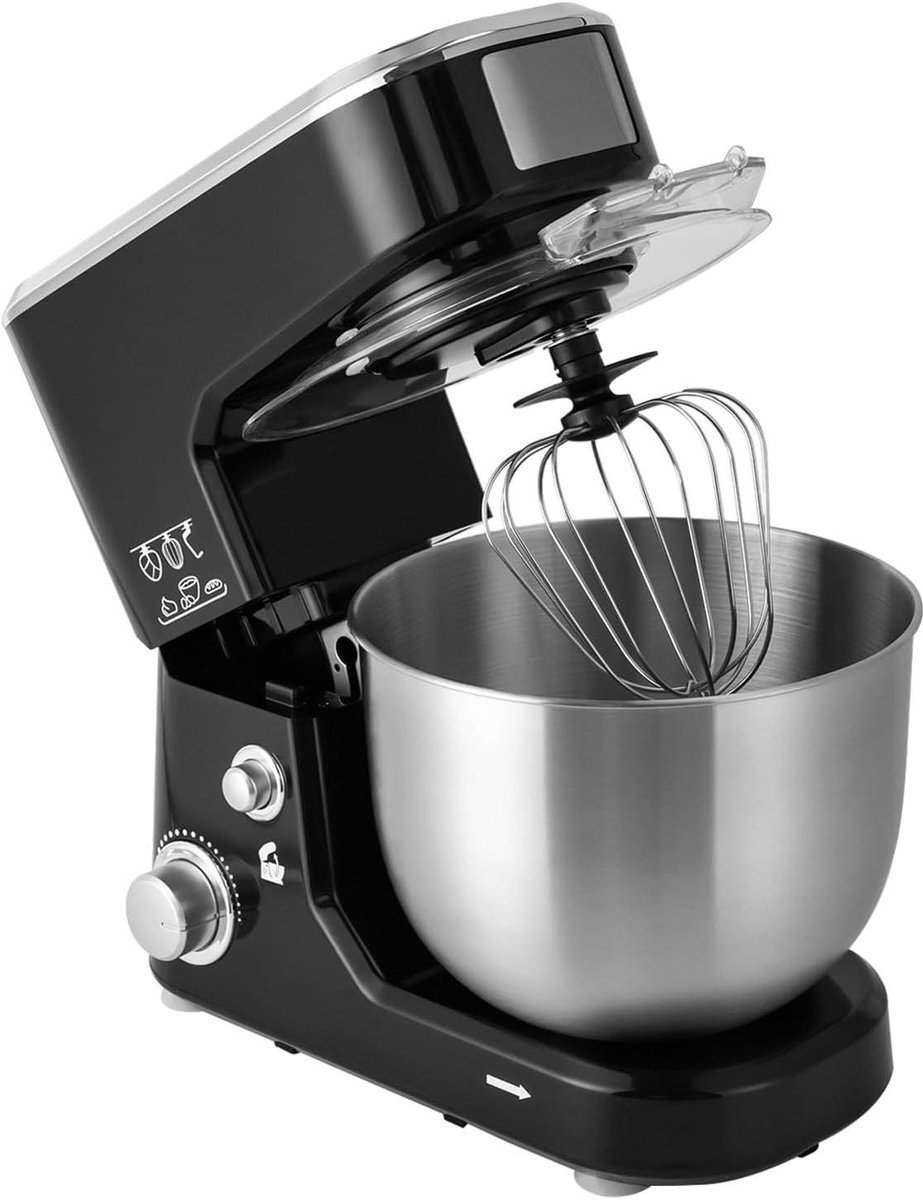 Keukenmachine Deegmixer - Bakmachine Kneedapparaat - Zelf Bakken Thuis - 3-in-1 Functionaliteit - 5 Liter Kom - Zwart
