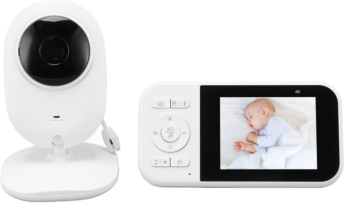 Videobabyfoon - Babycamera Monitor - Baby Bewaken - Nachtzicht Inbegrepen - 2.8 Inch Scherm - Wit