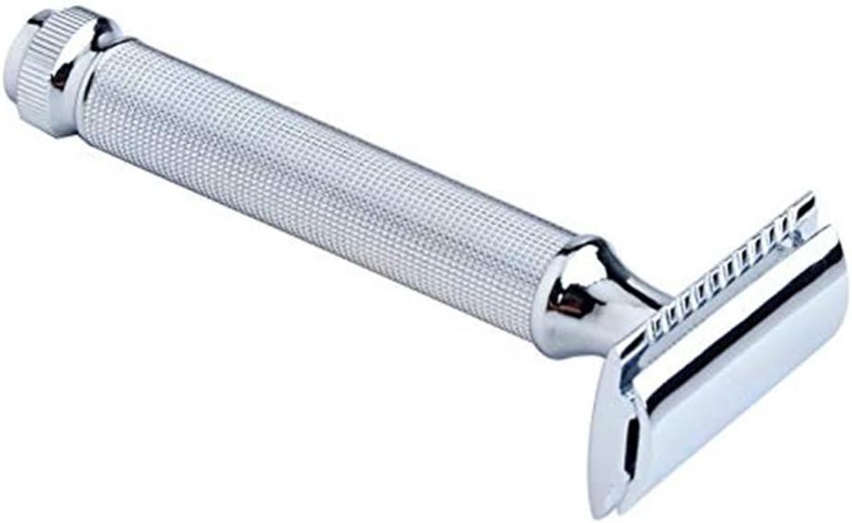 Veiligheidsscheerapparaat - T-scheermes - Glad scheren - Gesloten kam - 105 cm greep - Chroom